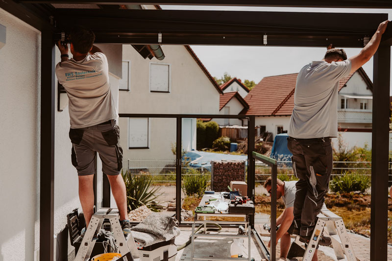Baustelle Sonnenschutzmontage