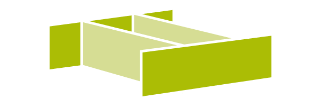 Massivholzlade mit Einteilung