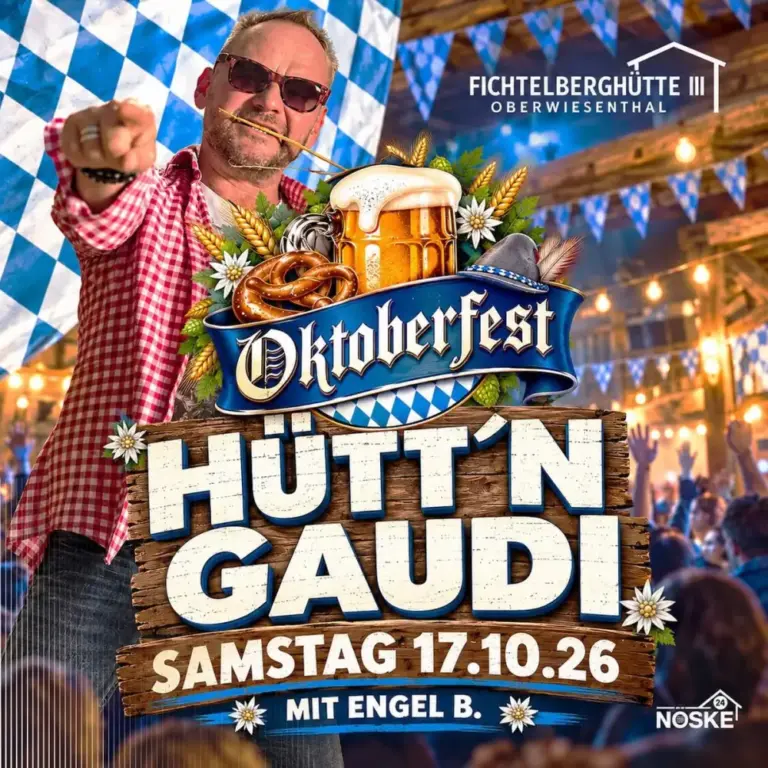 Hüttenparty im Oktoberfest-Stil
