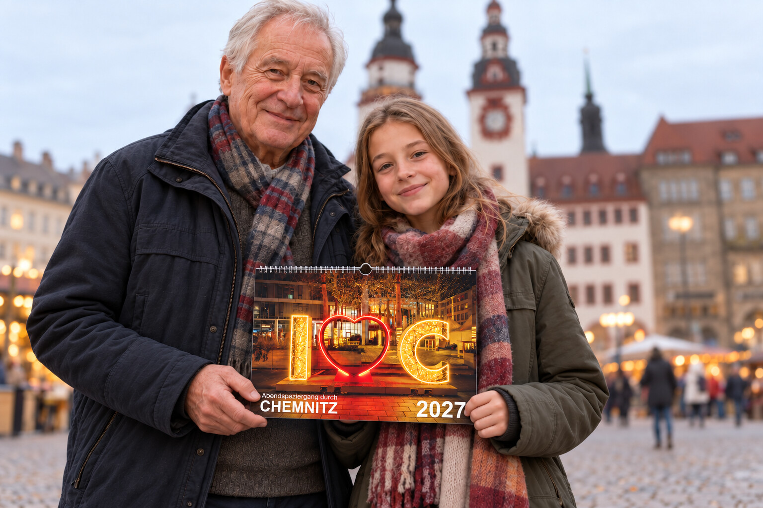 Chemnitz-Kalender 2027 vorgestellt am Alten Rathaus