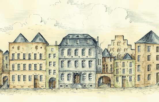 Federzeichnung des Heumarkts 1840