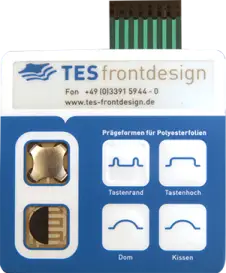 Folientastatur mit Prägungen