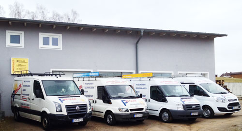 Fuhrpark mit Service-Fahrzeugen