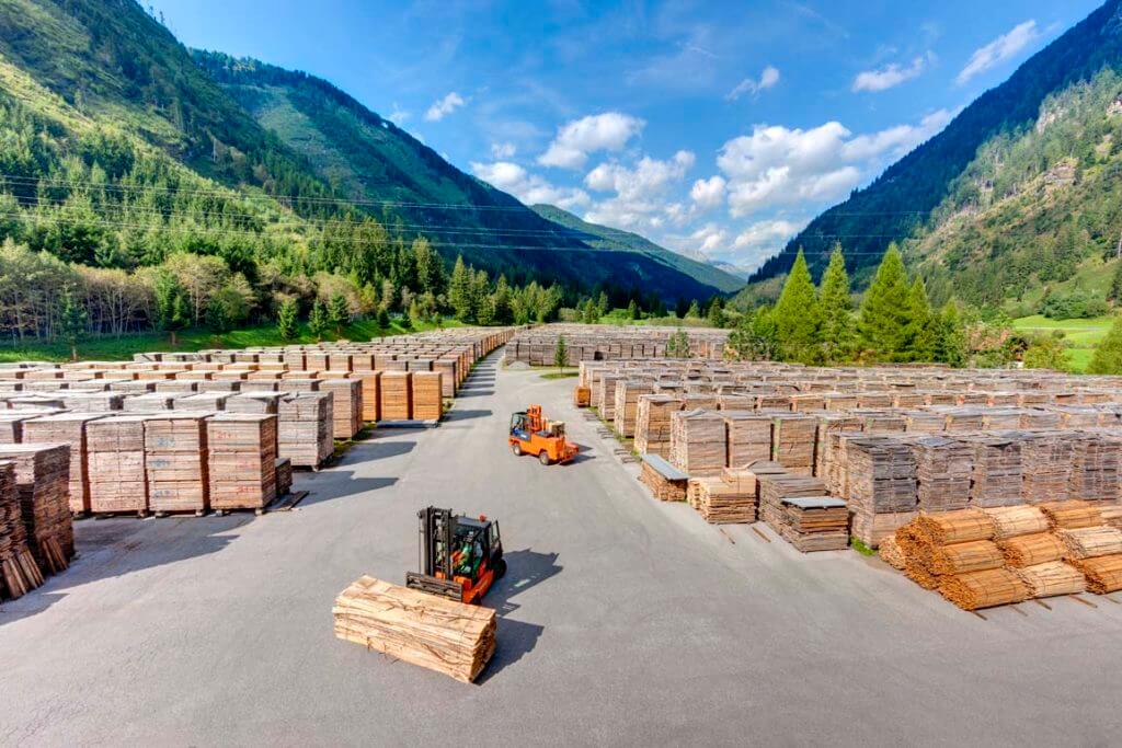 Timber storage area