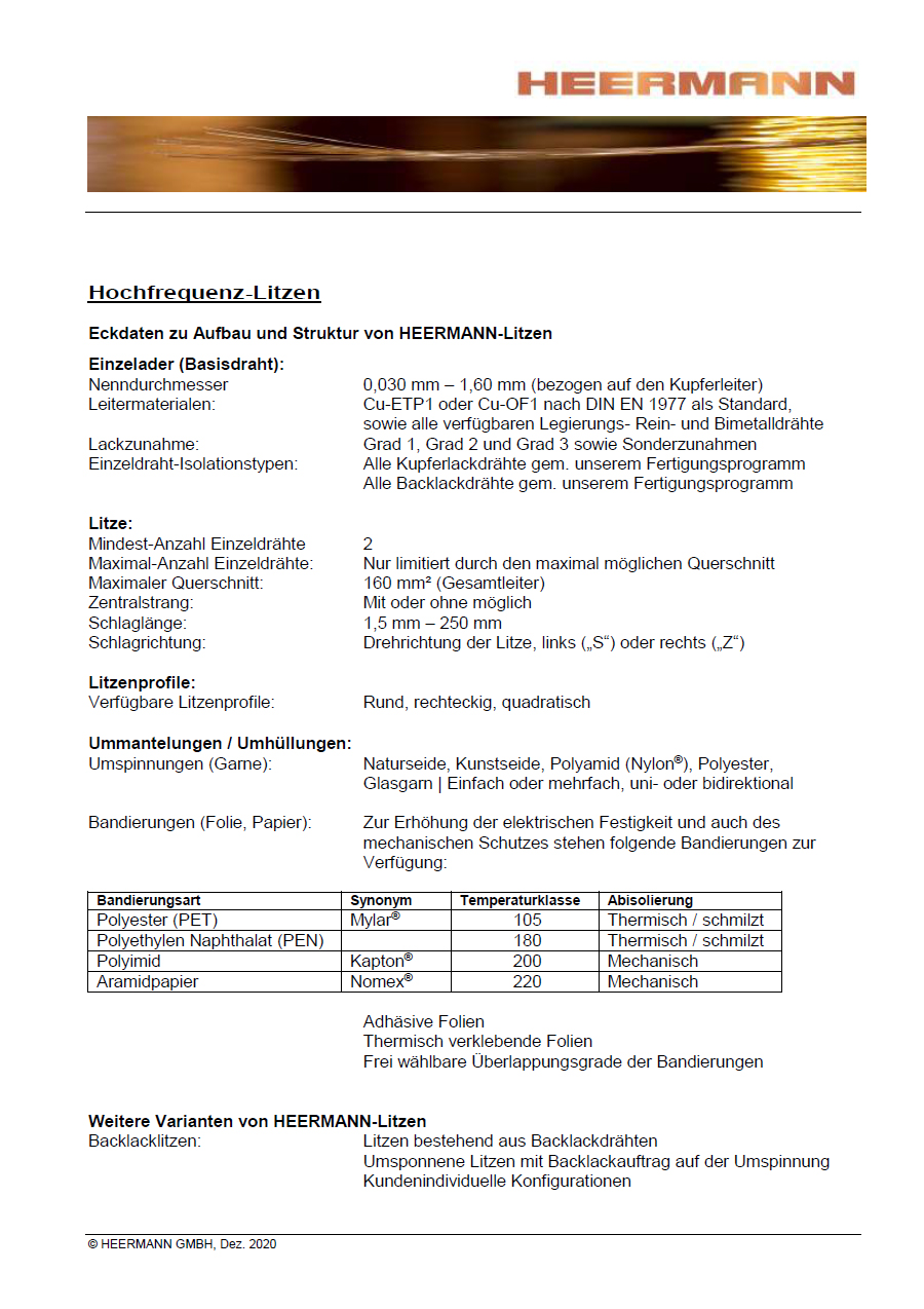 HEERSOLIT-Hochfrequenzlitze
