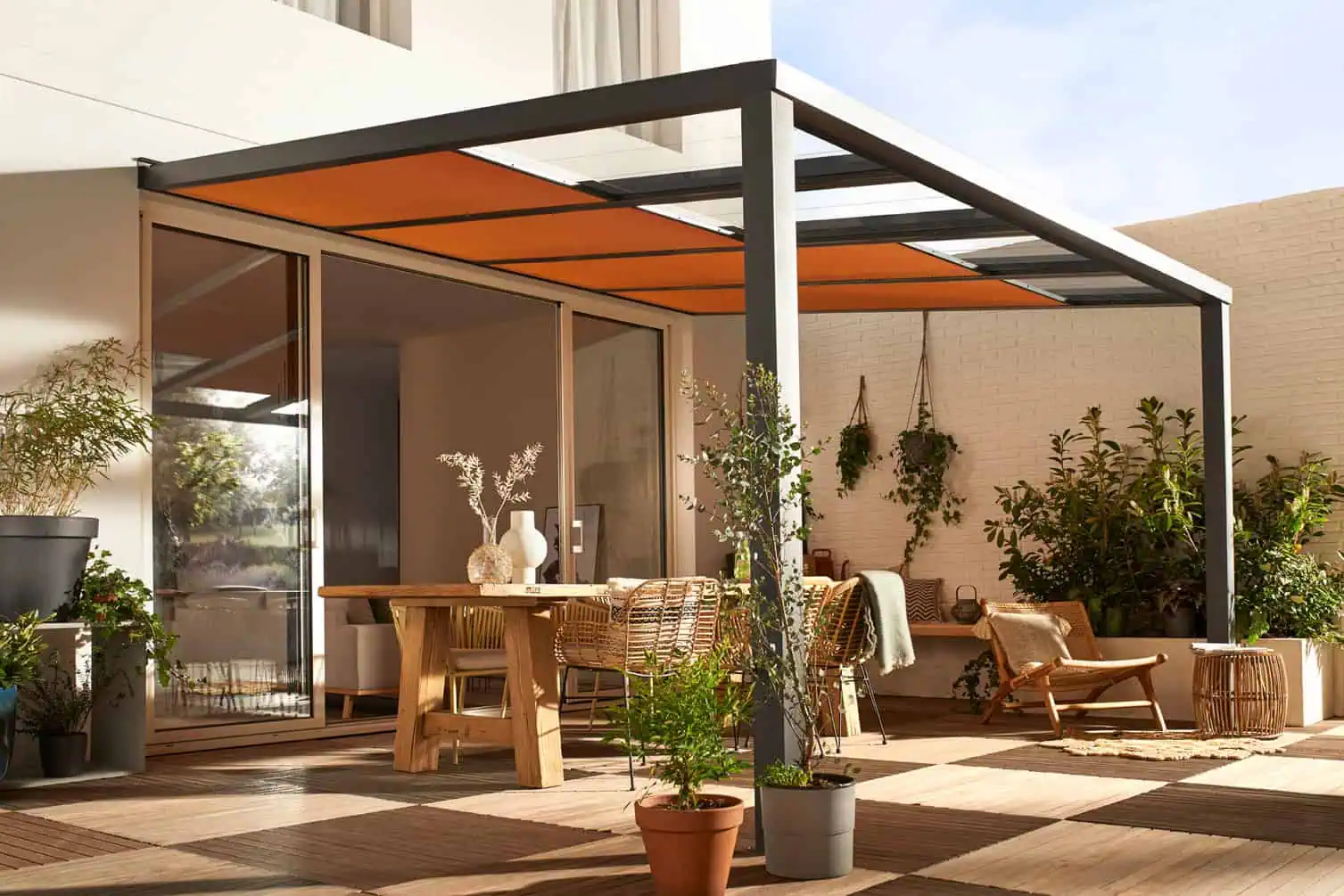 Plissee für Terrassenüberdachung