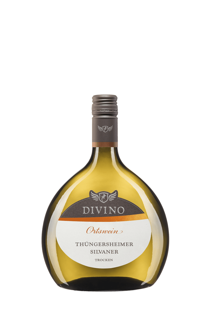 Ortswein (village wine) Silvaner white in a Bocksbeutel bottle