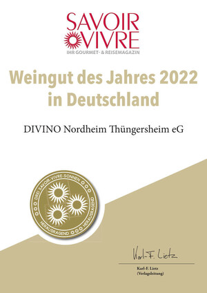 Certificate Wine Estate of the Year 2022 Germany