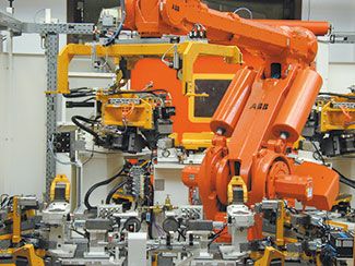 Nachlaufmessung an einem Roboter