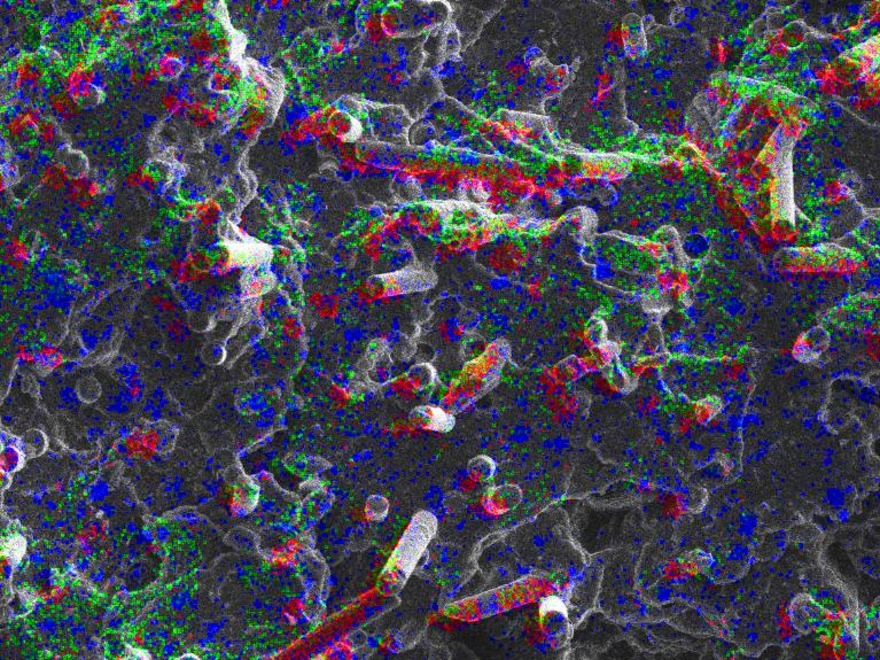 EDX-Mapping bei Bruchflächenuntersuchungen