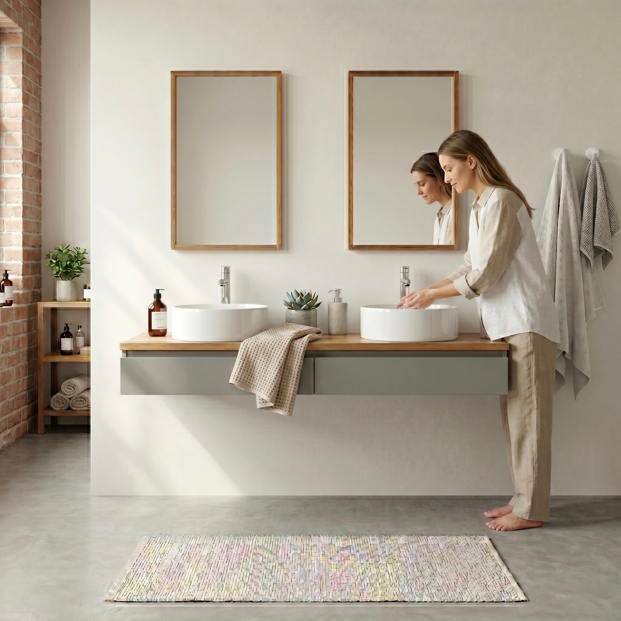Waschtisch Linea Soft Duo Eiche