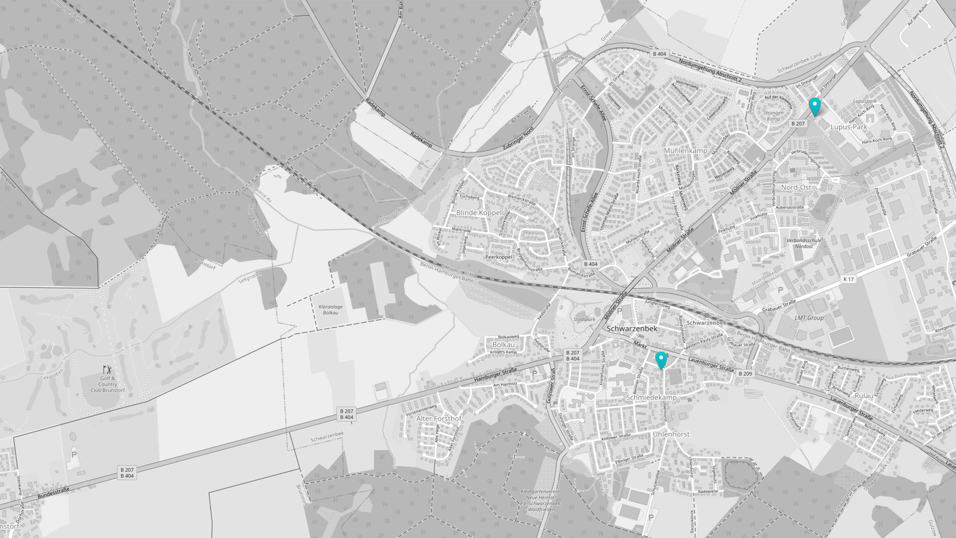 Lageplan der Filialen