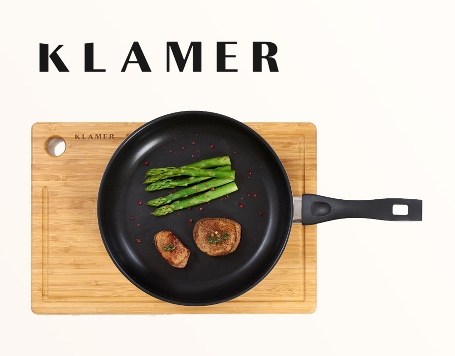 KLAMER Profi-Edelstahl Pfanne 28 cm