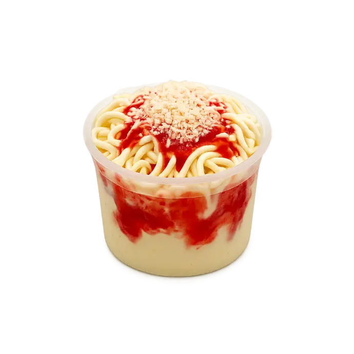 Spaghetti-Eis-Becher Vanille