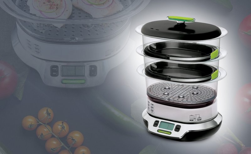 Steam cooker component in Grilamid TR (BPA-free, food contact)