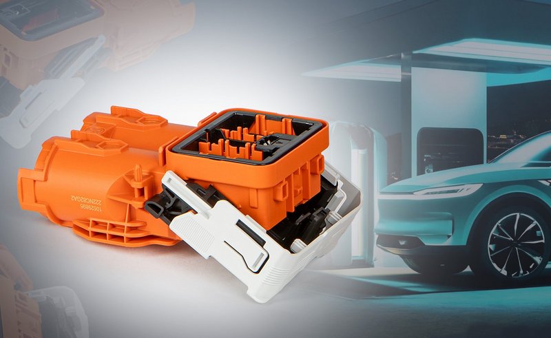 High-voltage connector for electric vehicles in Grilon B-XE