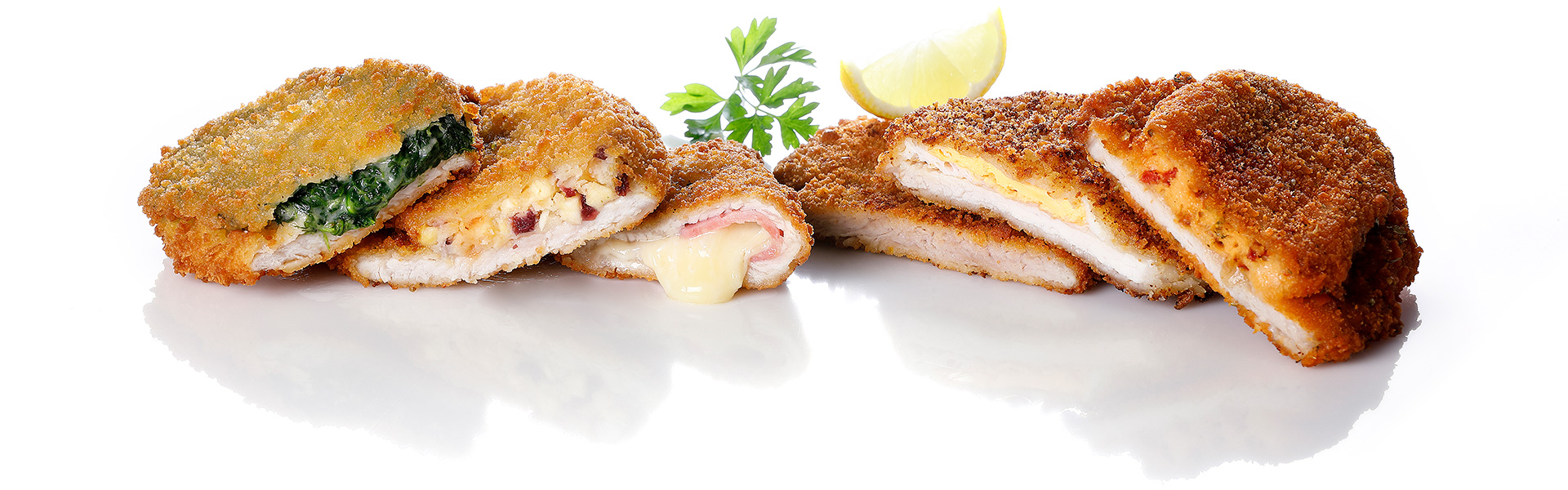 Schnitzel-Variationen und Füllungen