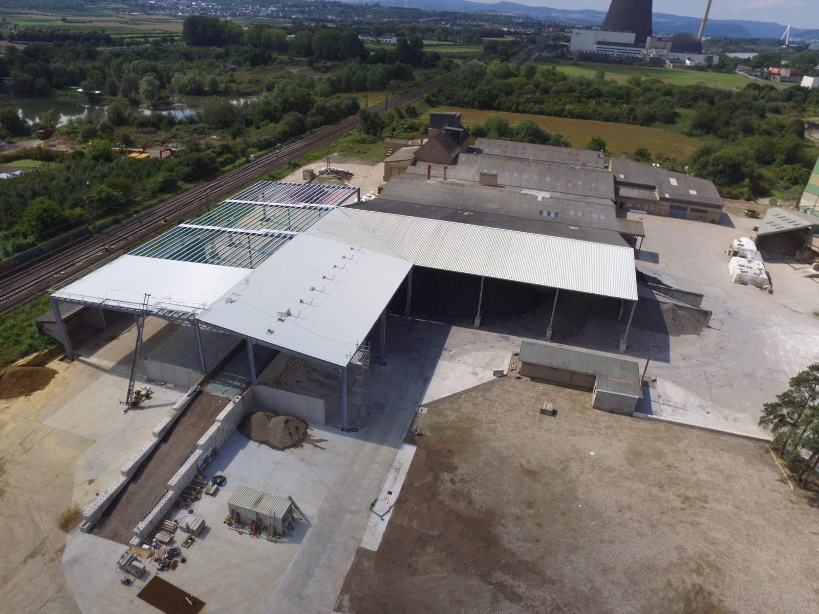 Bauphase der Lagerhalle „Halle 2017“