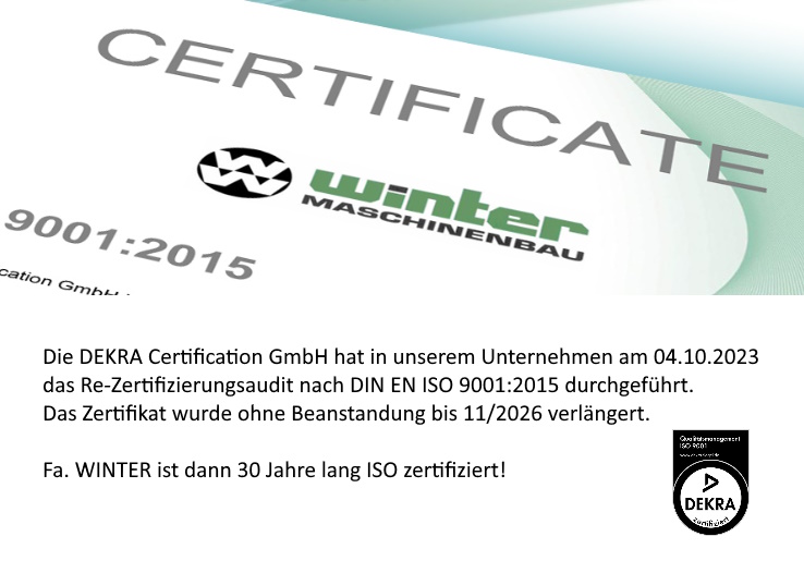 Re-Zertifizierung DIN EN ISO 9001:2015