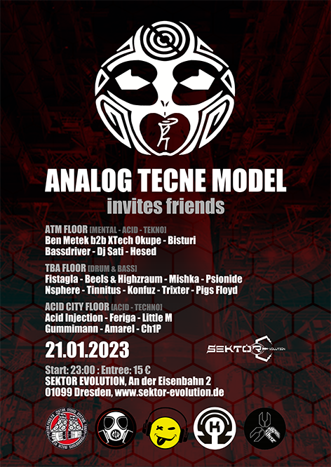 Event-Flyer 'Analog Tecne Model invites Friends'