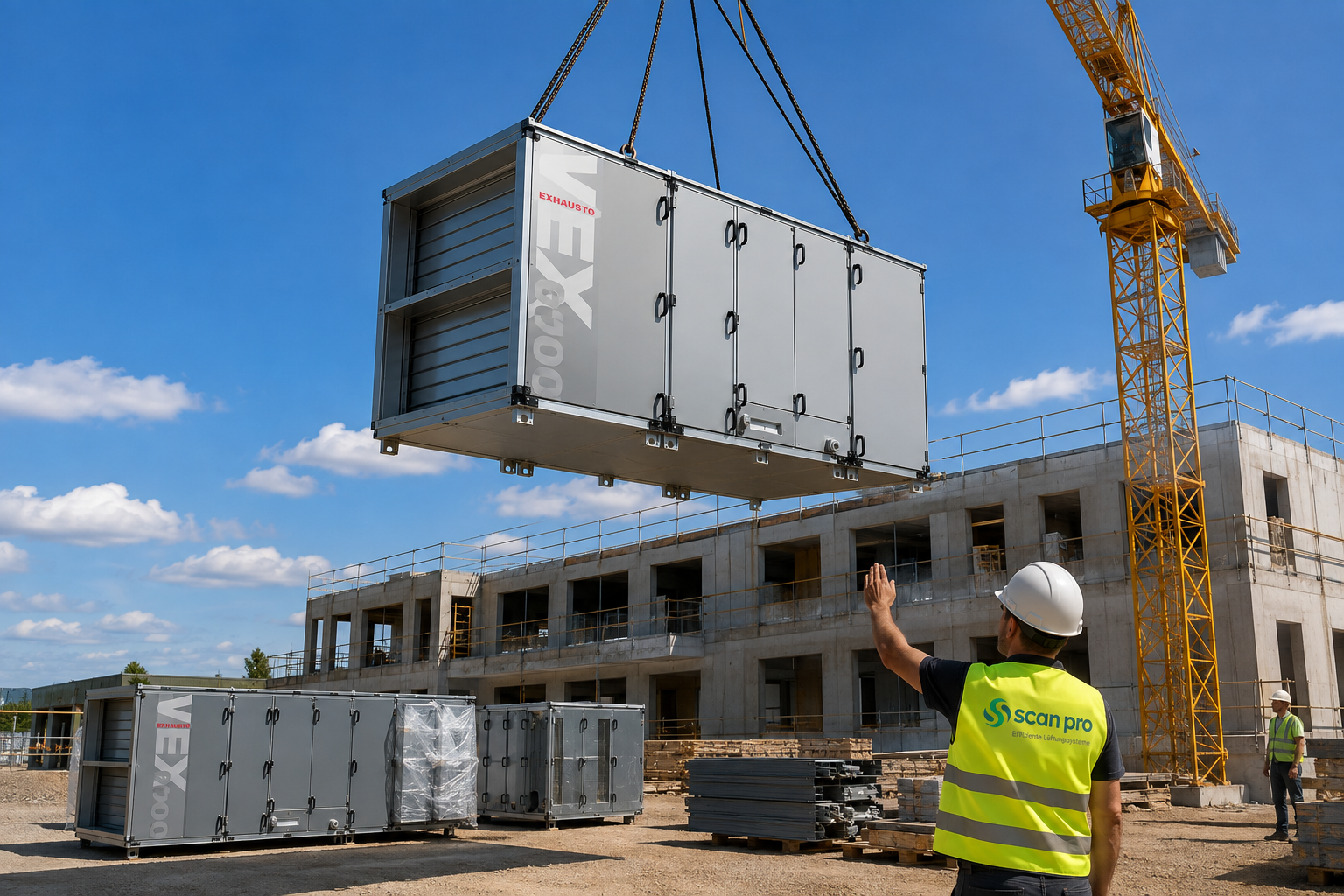 Team und Technik auf der Baustelle