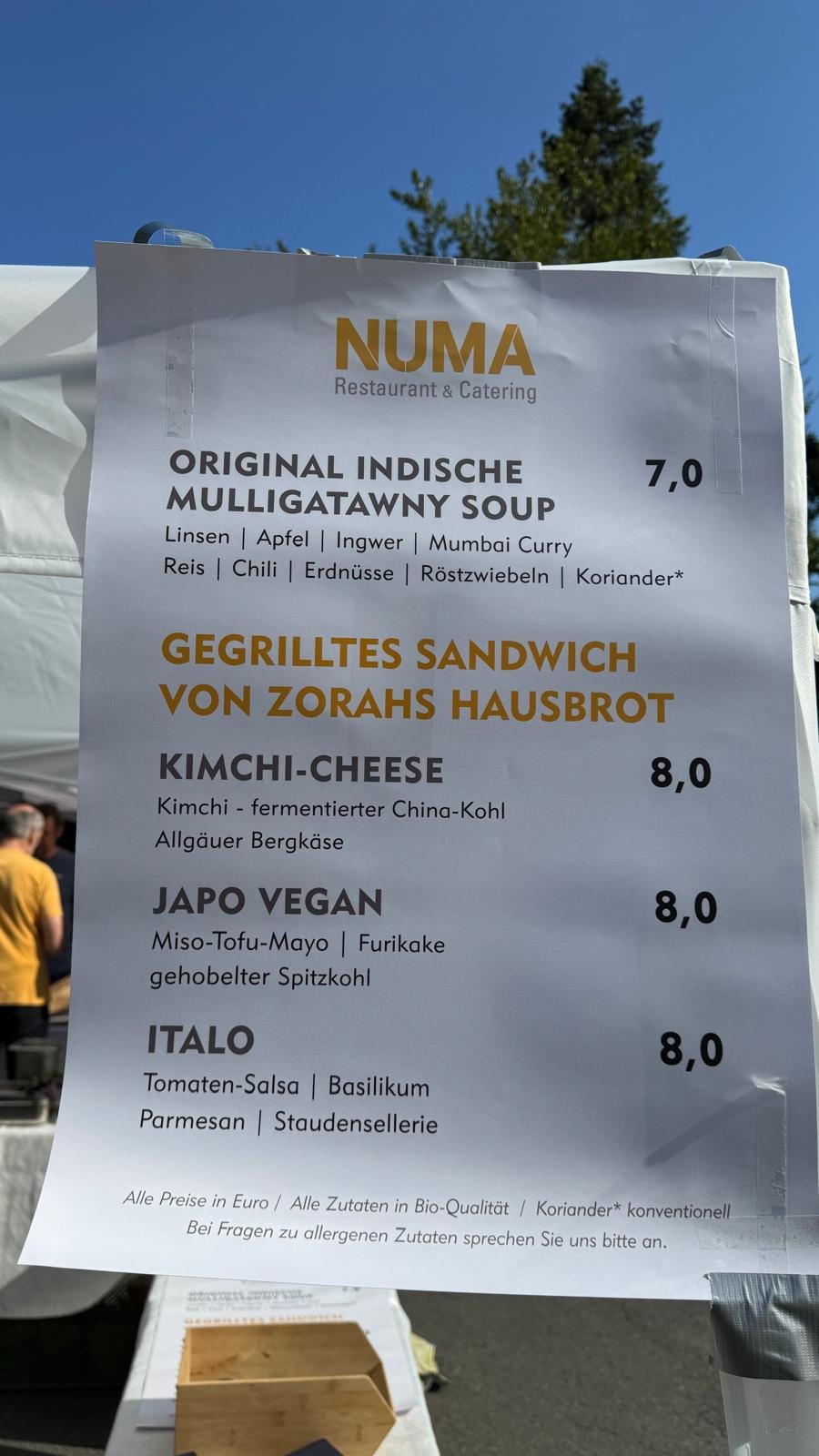 Zorahs Bio Sauerteigbrot beim Numa Restaurant