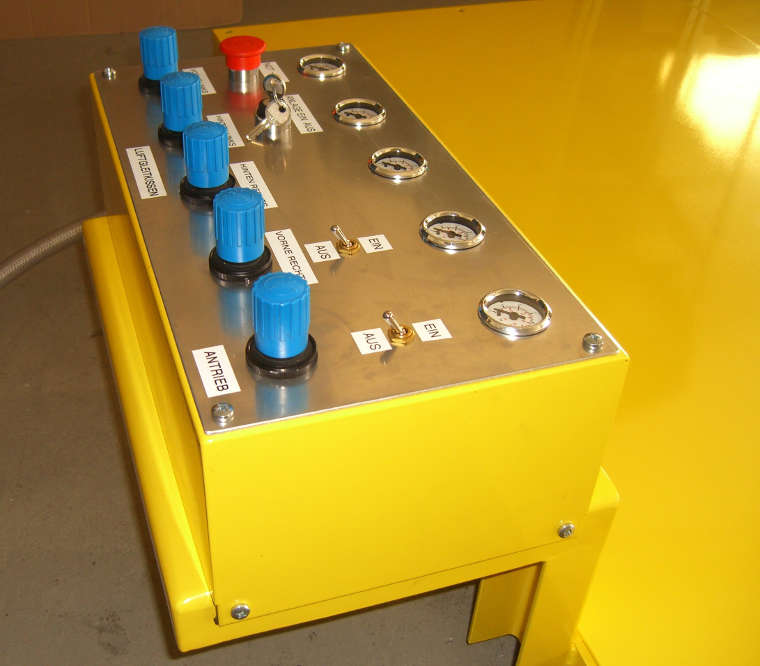 Control panel for air cushion transporters