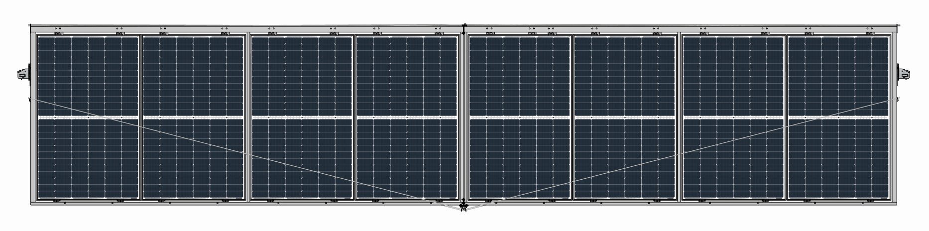 LS-V-8 – pivotierender Support für 8 bifaziale Paneele hochkant (ca. 4 kWc)