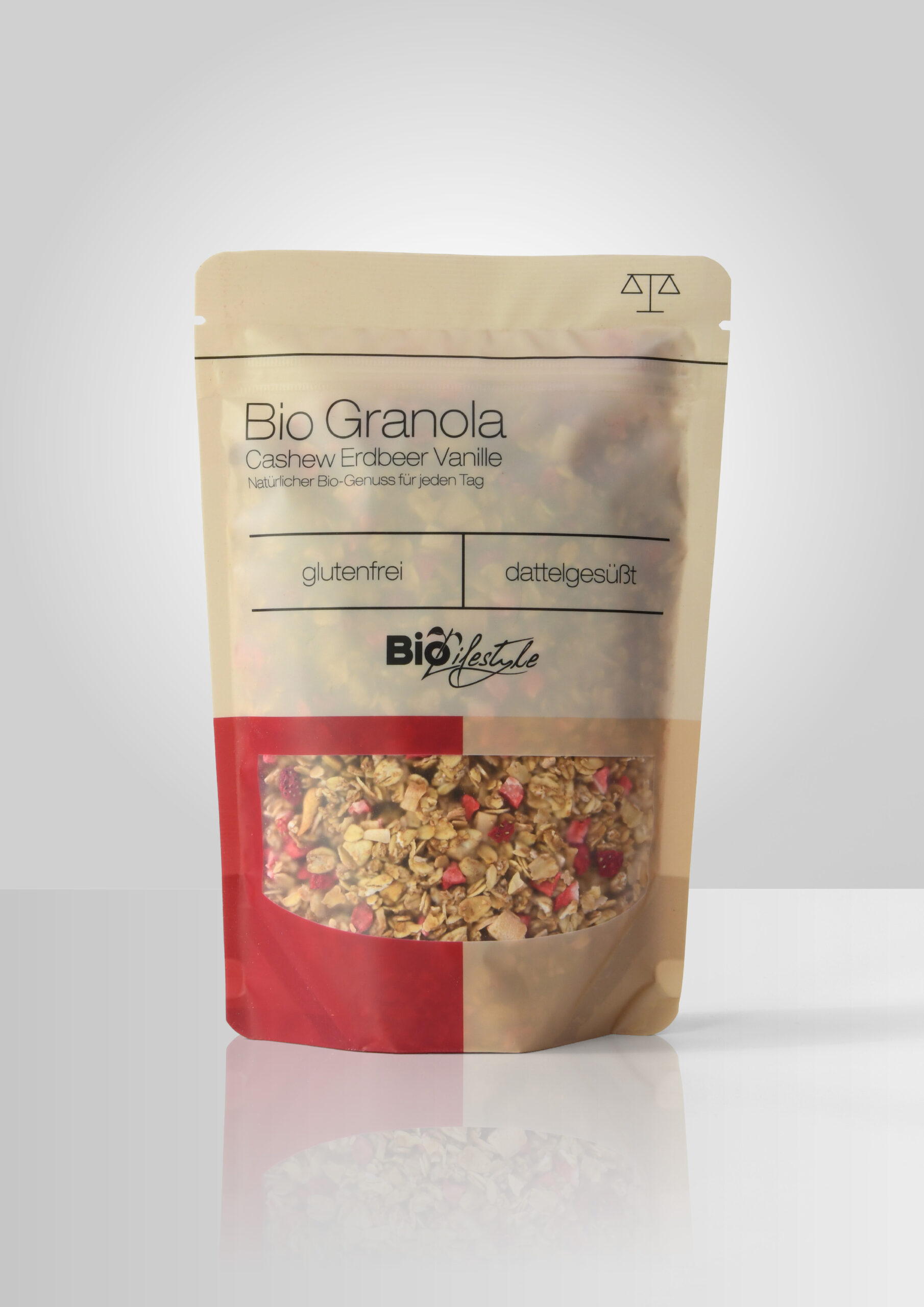 Bio Granola Cashew Erdbeer Vanille, glutenfrei, 350g