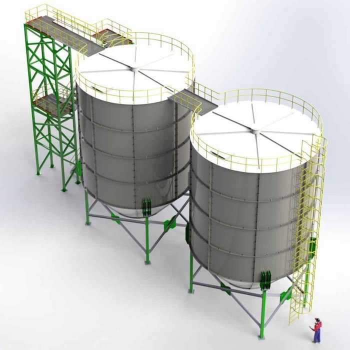 3D-Modell von Speichertanks
