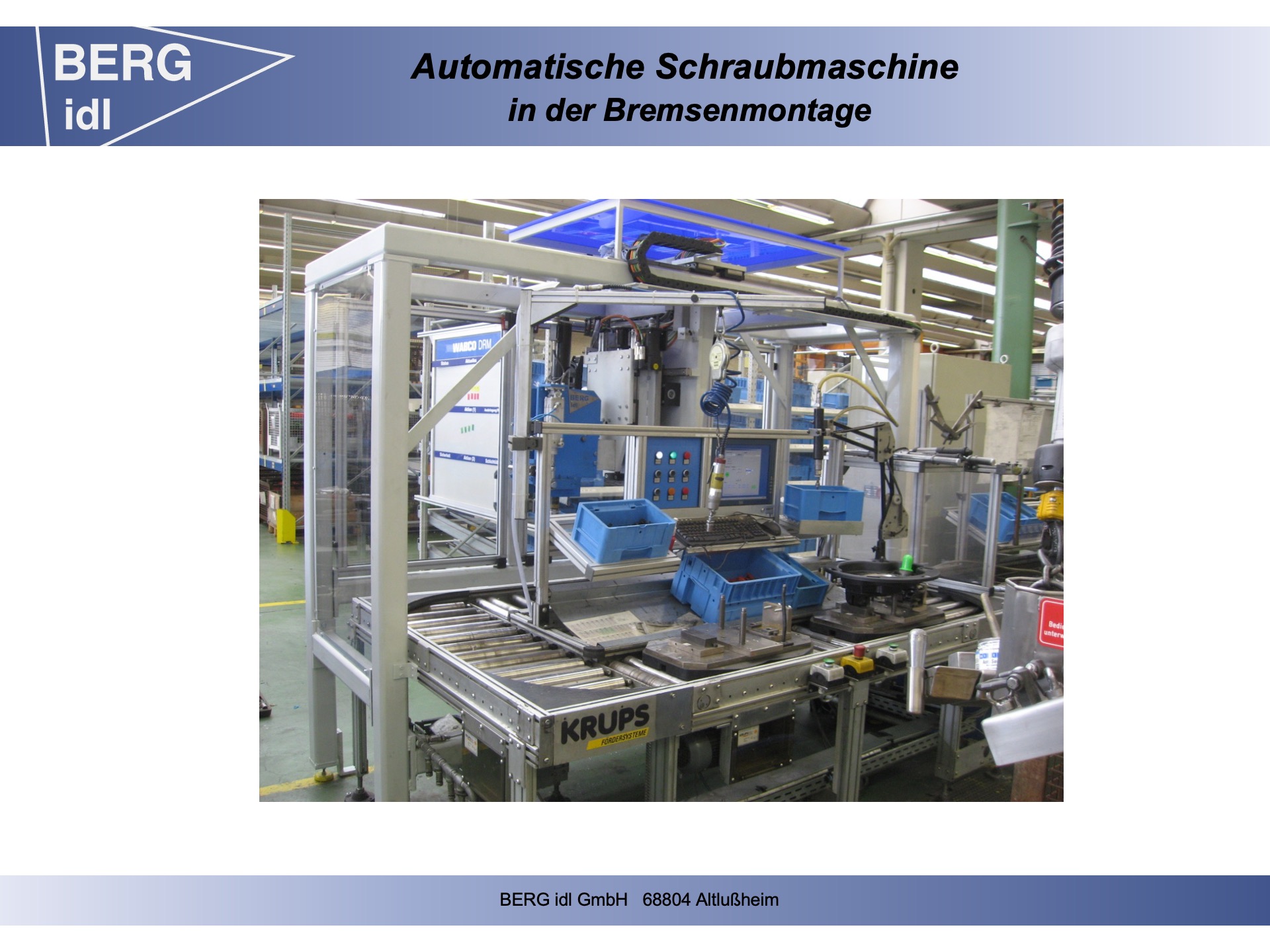 Automatische Schraubmaschine in der Bremsenmontage