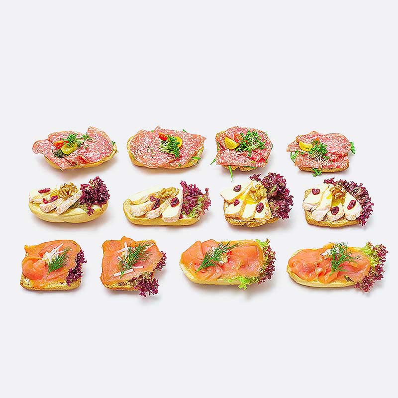 Platter of 12 assorted filled half rolls