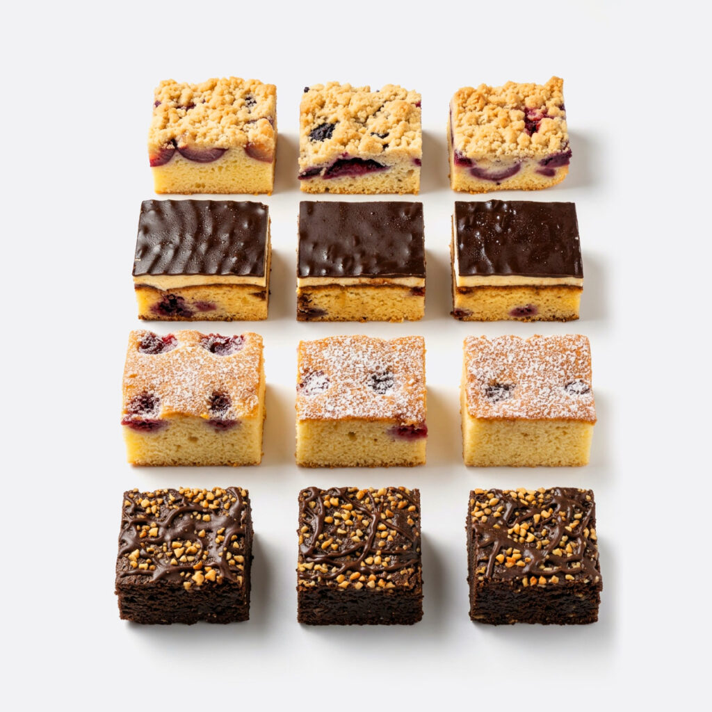 Platter with assorted pieces of cake