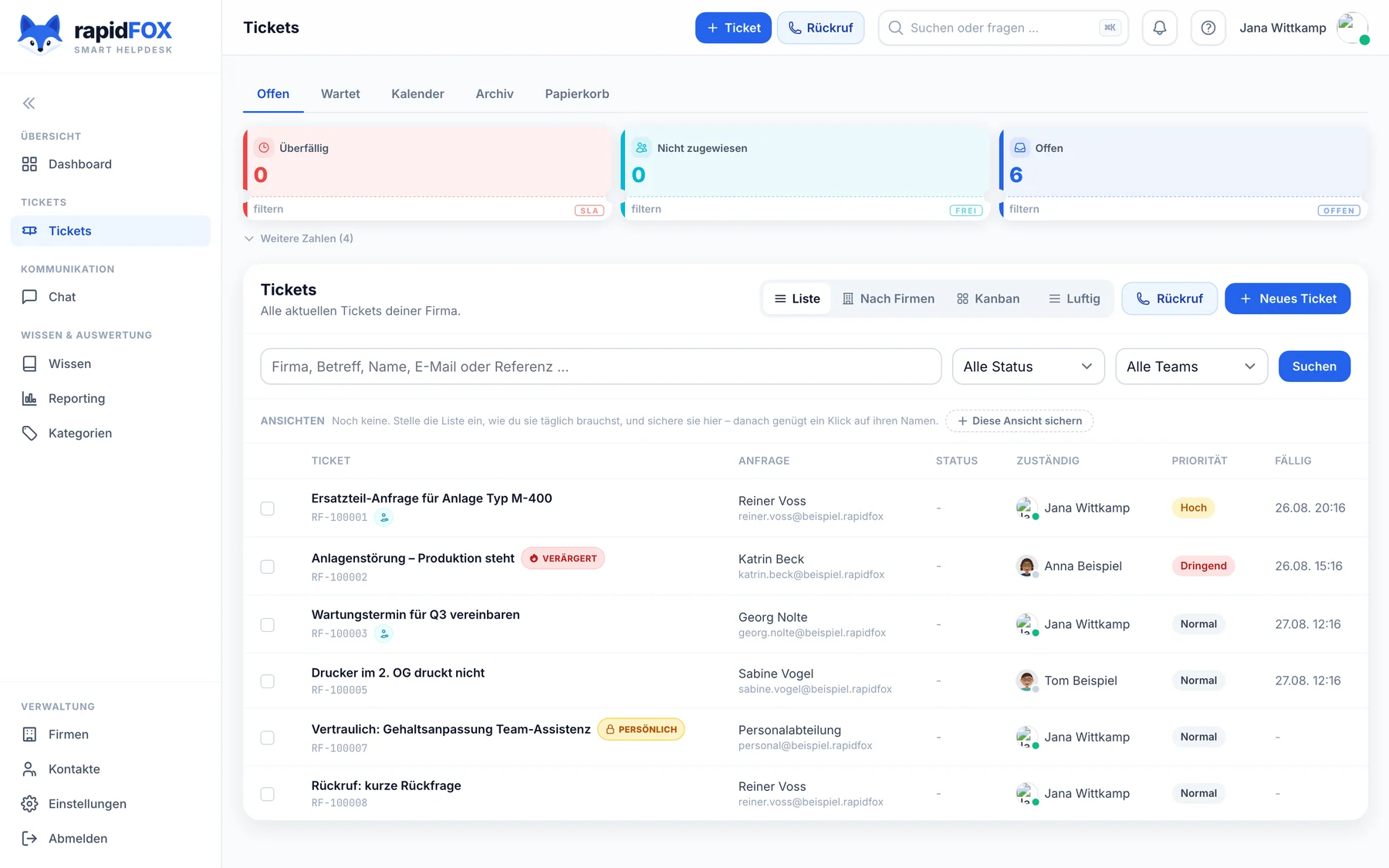 rapidFOX Helpdesk als SaaS