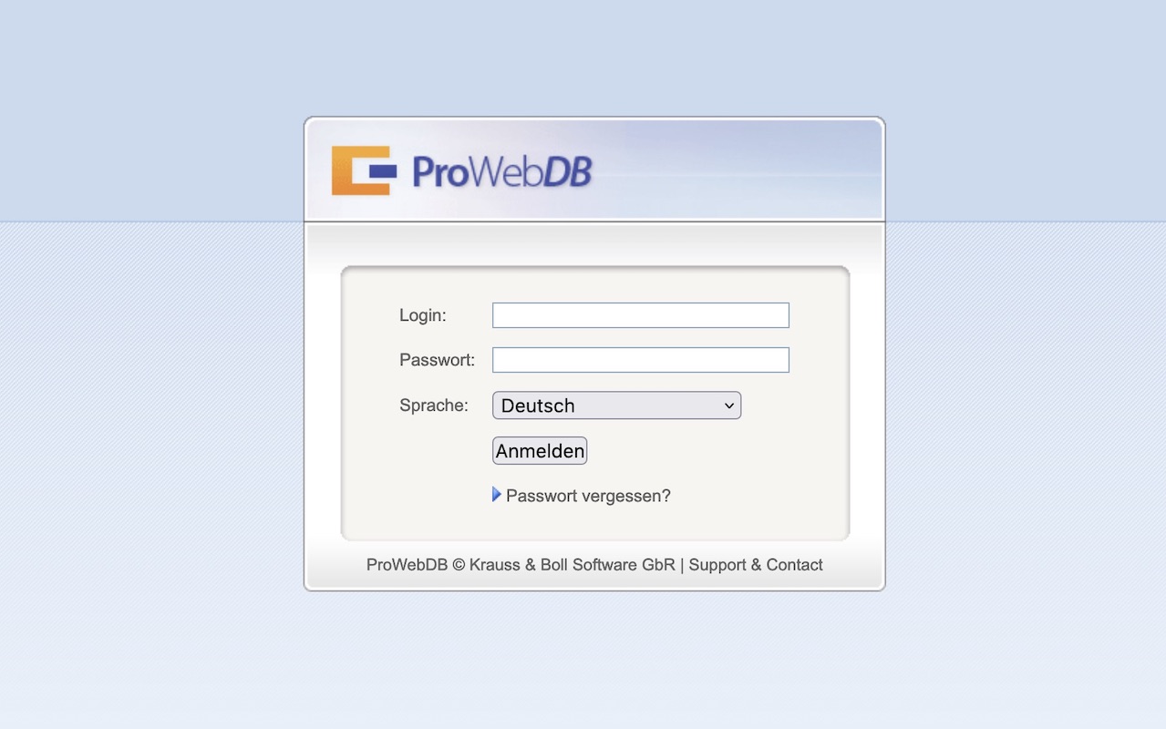 Mehrsprachiges Login (DE, EN, NL)
