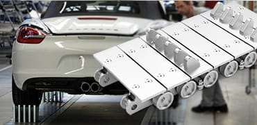 Plattenbandkette im Automobilwerk
