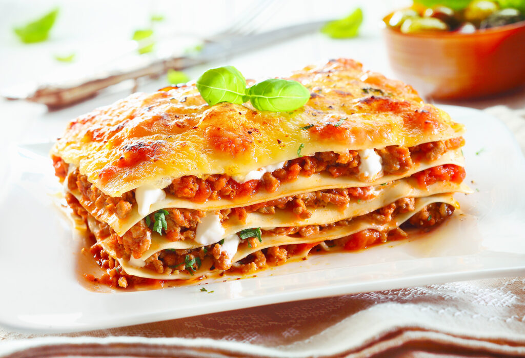 Gourmet-Fertiggerichte (Lasagne)