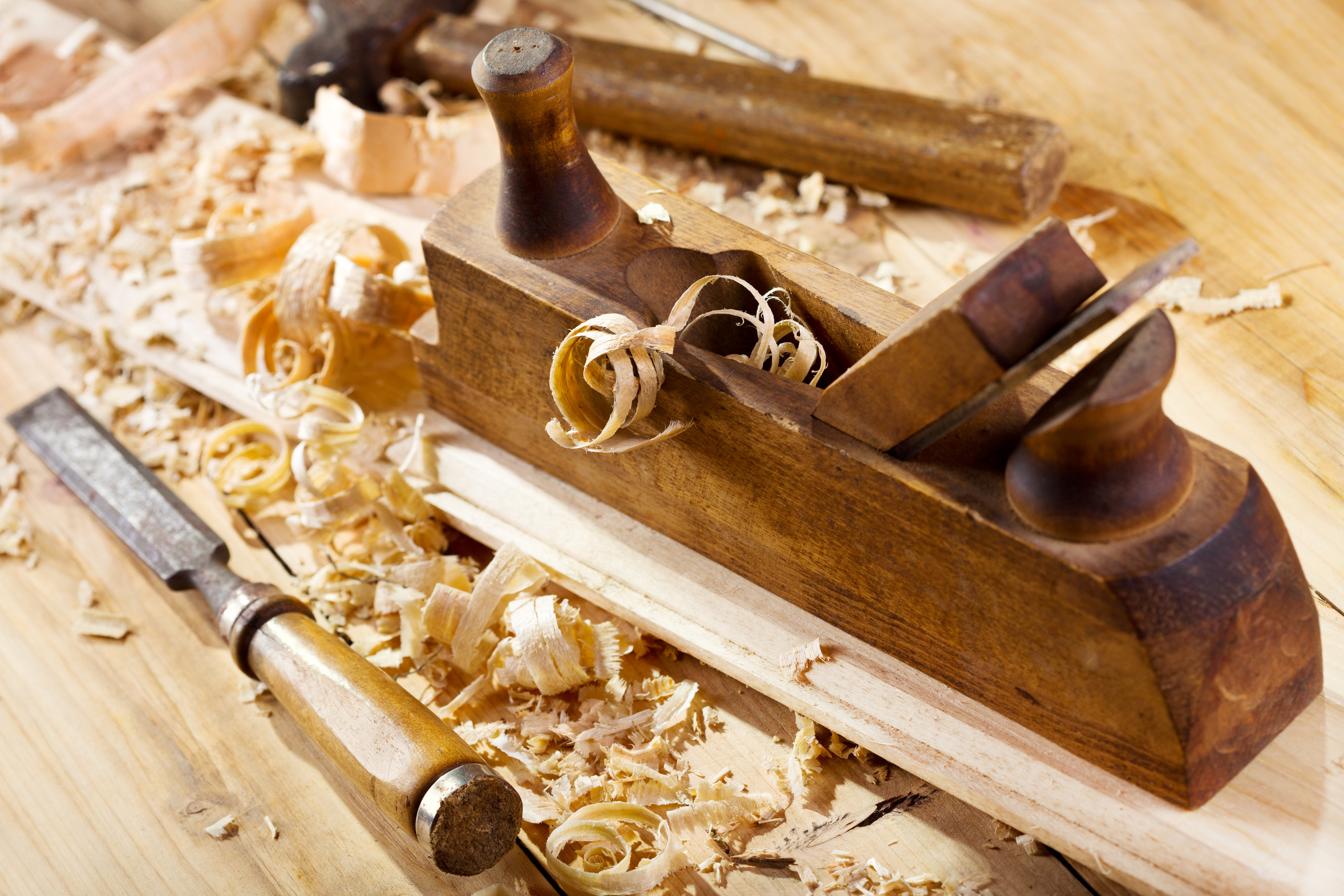 Hobelspäne in der Werkstatt