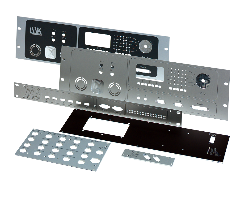 Beschriftete, eloxierte Frontplatten