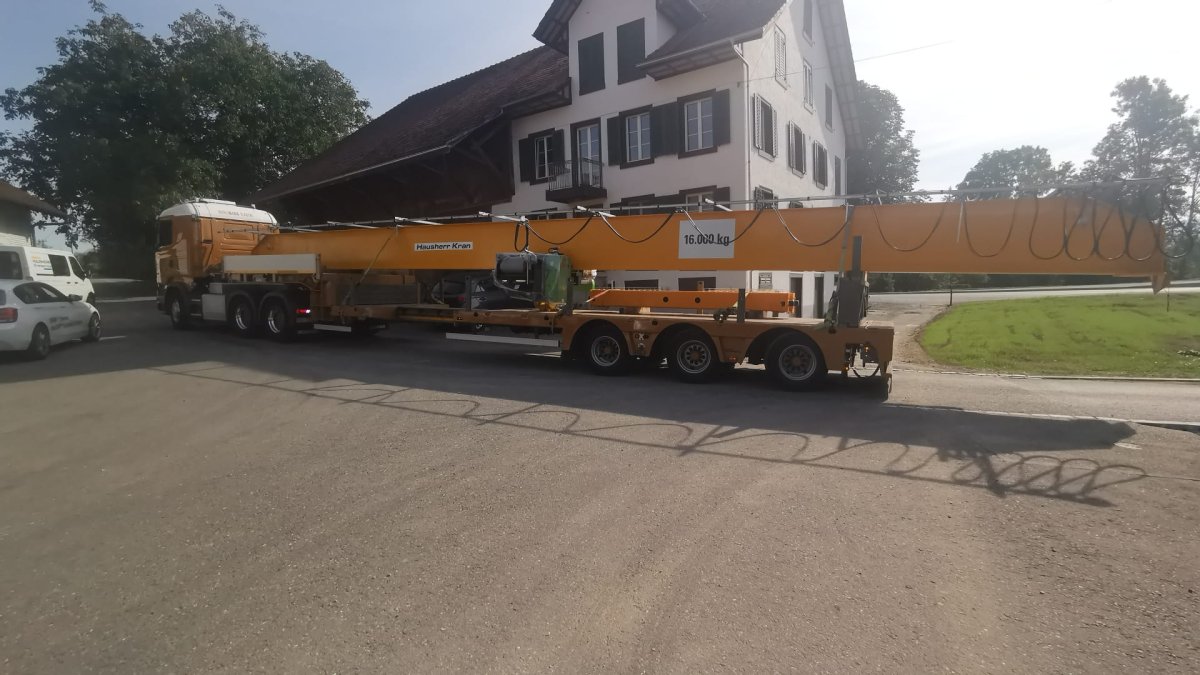 Transport einer Krananlage