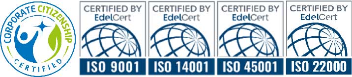 Zertifizierungen ISO 9001, 14001, 45001, 22000 und Entreprise Citoyenne