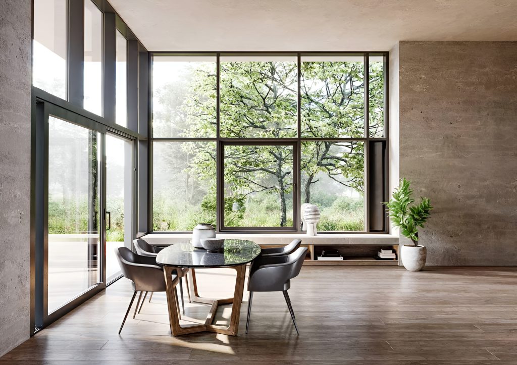 Aluminium windows with high thermal insulation