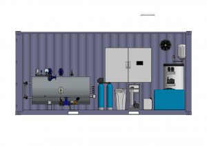 Container-Dampferzeuger, Ansicht A