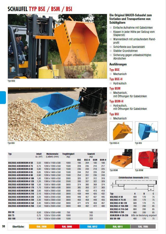 Bauer BSE 1000 Schüttgutschaufel