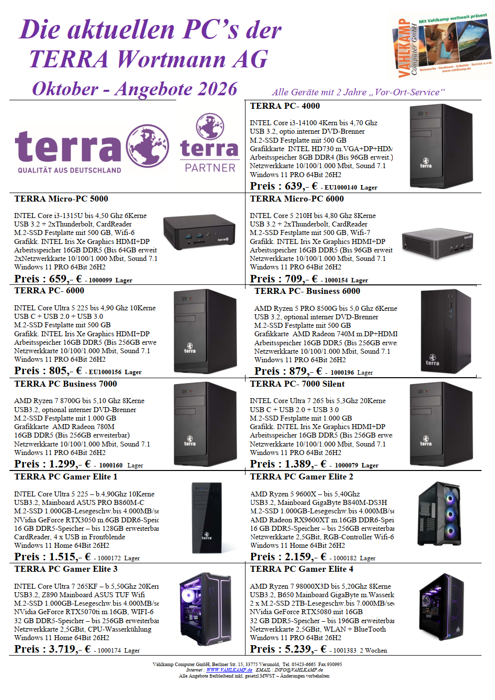 Terra Business- und Gamer-PCs