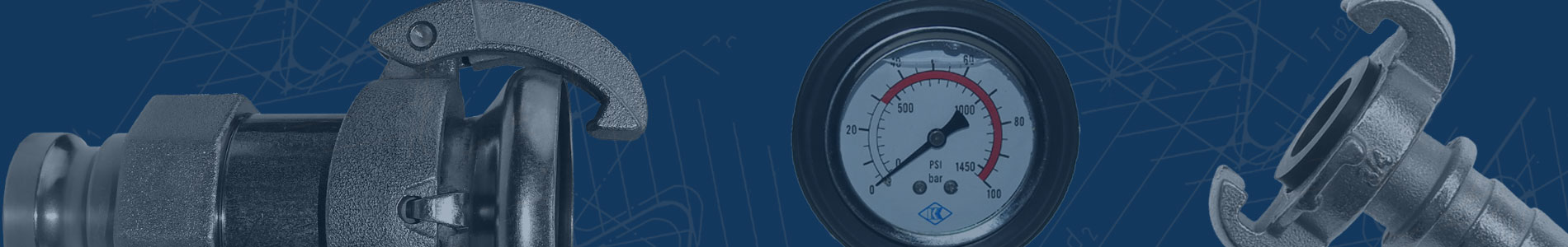 Kardankupplung, Manometer, Druckluftkupplung