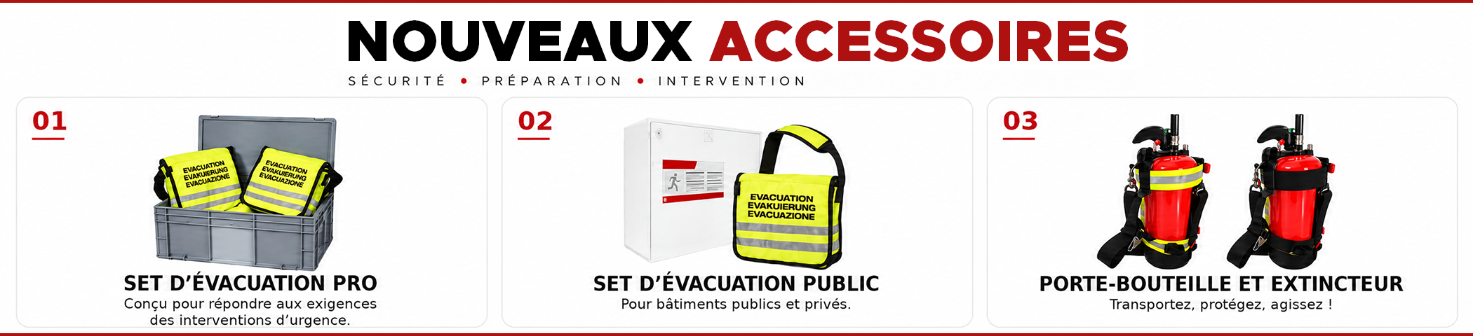 Evacuation system with cylinder holder and fire extinguisher