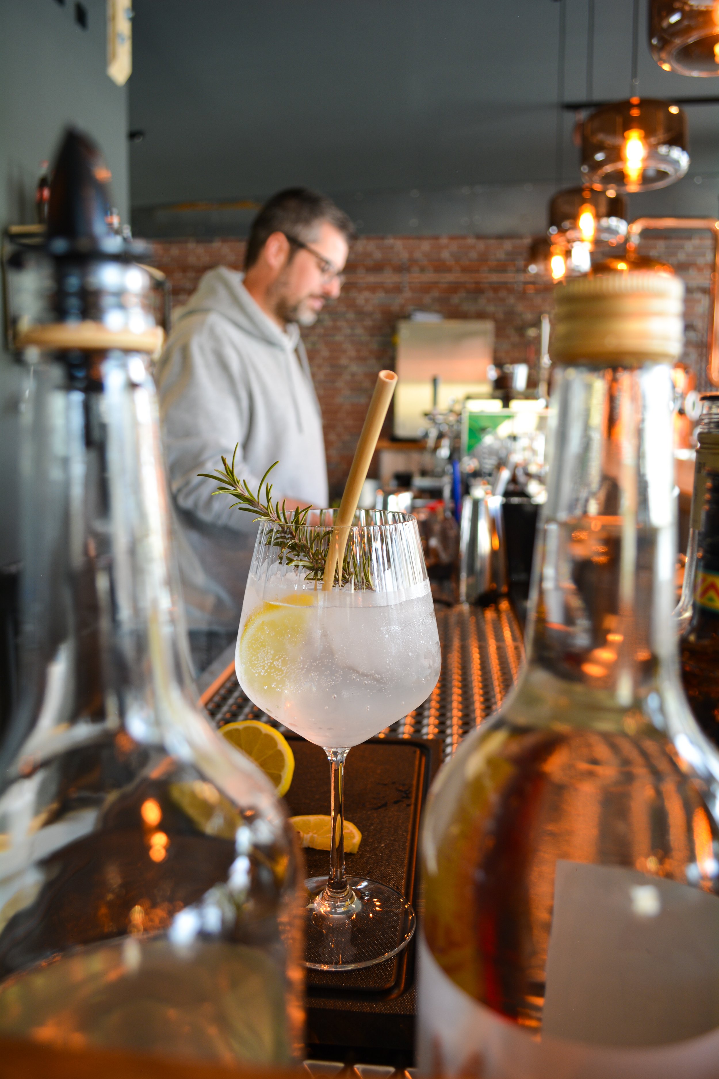 Bar directly at the distillation facility