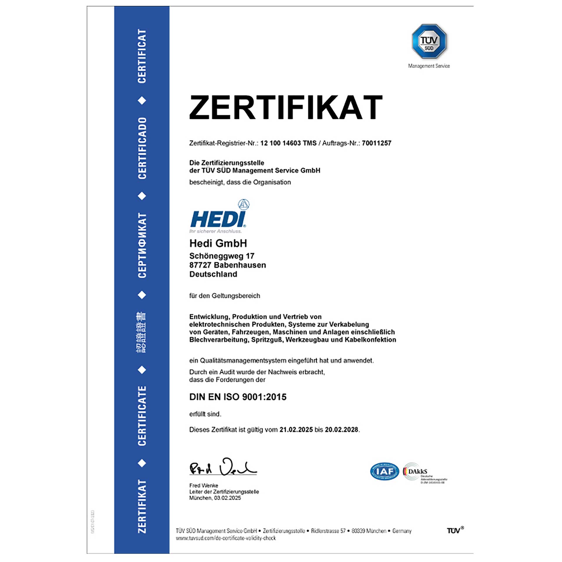 ISO-Zertifikat