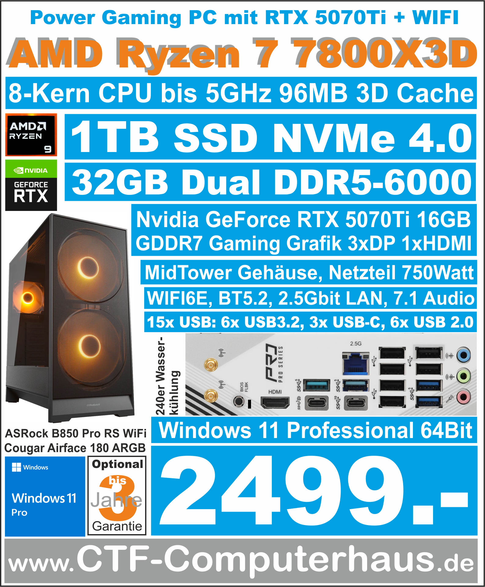 Gaming-PC (AMD Ryzen 7 7800X3D)